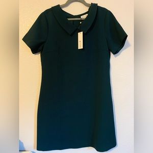 Peter Pan collar mini emerald green mini dress NWT